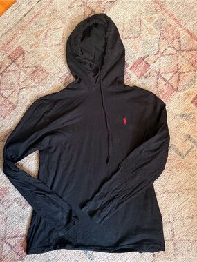 Polo by Ralph Lauren Black Hooded Long-Sleeve Shirt